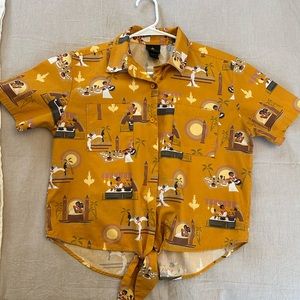 Disney Princess Tiana 💚 button up with tie shirt